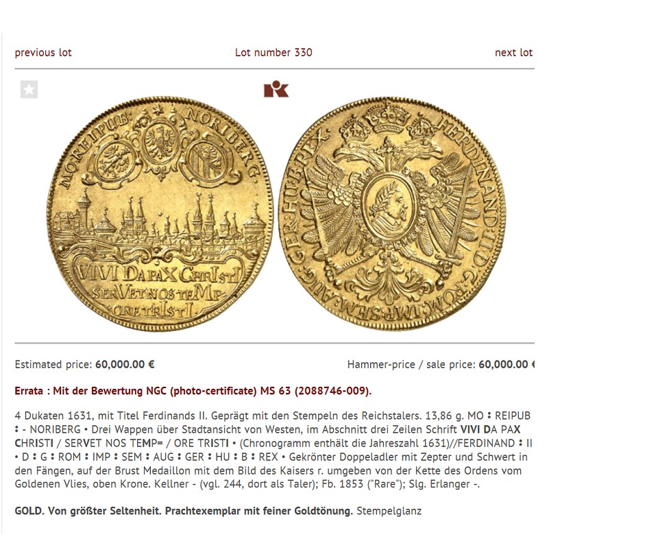 スイス 17世紀 バーゼル 10ダカット 都市景観メダル Ms62 ソブリンパートナーズ