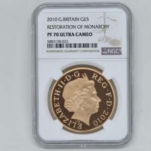 10年 王政復古350周年 5ポンド金貨 Pf70ucam Ngc ソブリンパートナーズ