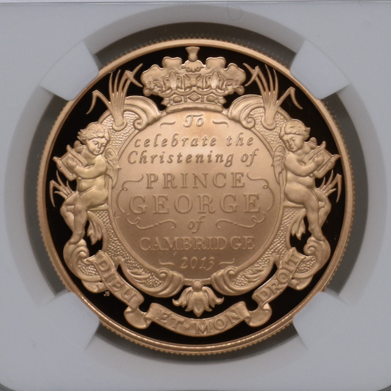 2013年 ジョージ王子 洗礼 5ポンド金貨 PF70UCAM NGC | ソブリン 