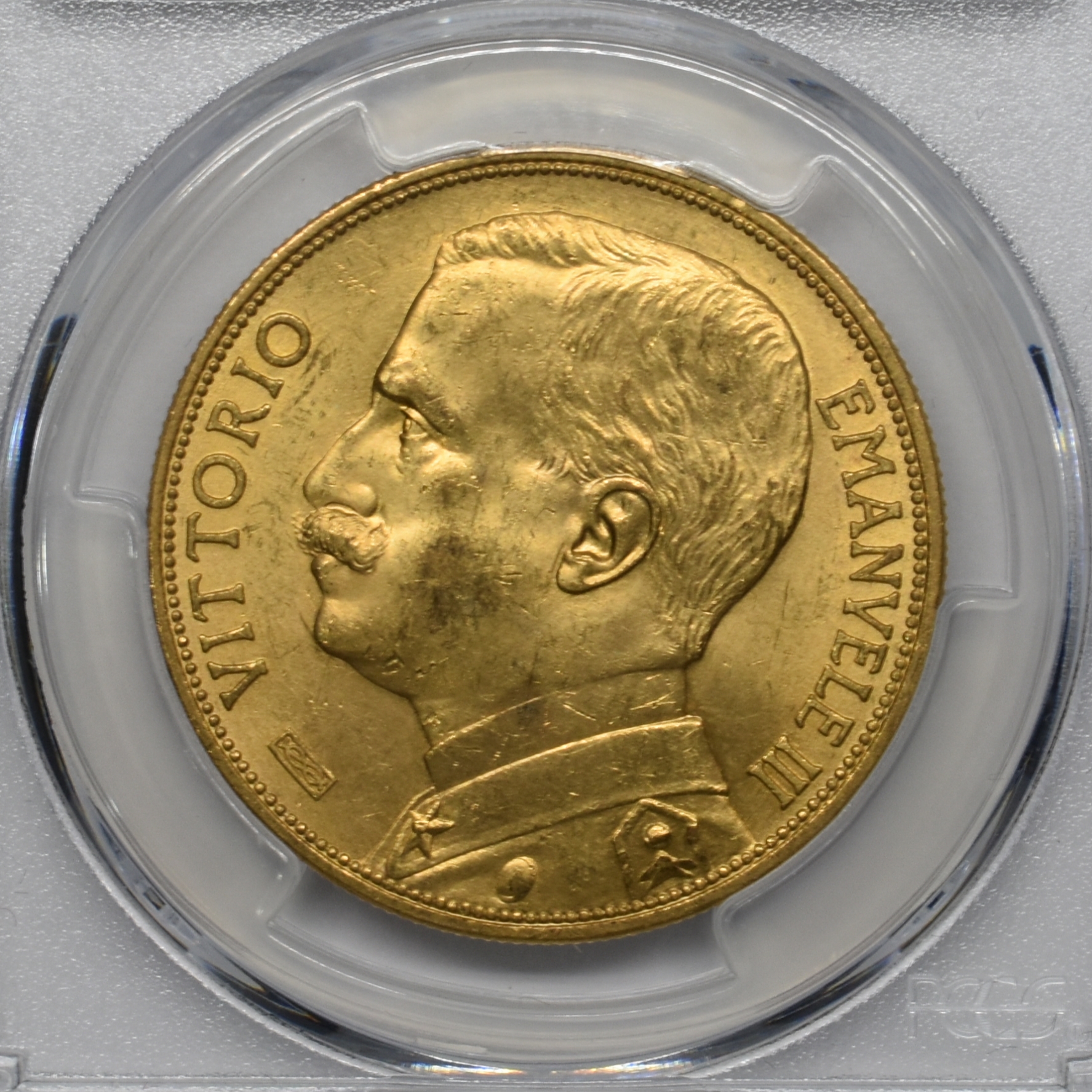 Sold】1912年 ヴィットリオ・エマニュエル３世 豊穣の女神 100リレ金貨 MS63 PCGS | ソブリンパートナーズ