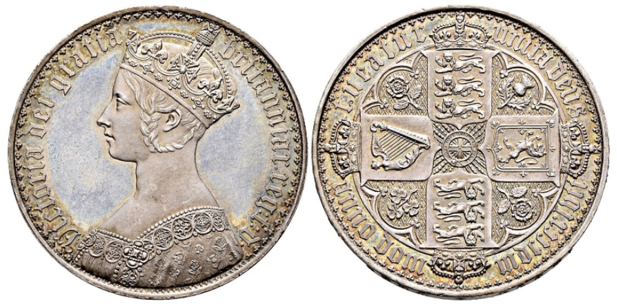 1849年 イギリス ゴッドレスフローリン 銀貨 シルバー PCGS AU53 ...