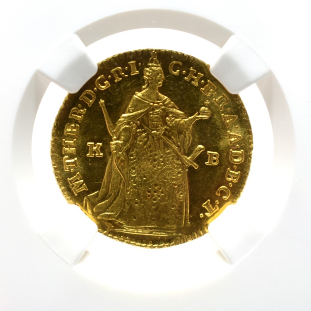 Sold】1752KB年 ハンガリー マリア・テレジア ダカット金貨 MS64 NGC 